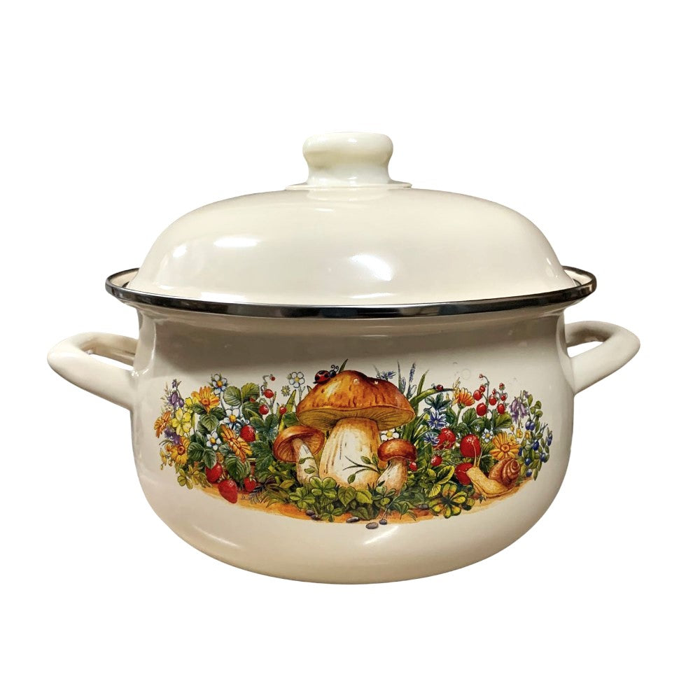 Oala din otel emailat ,cu capac, 3.5 Litri