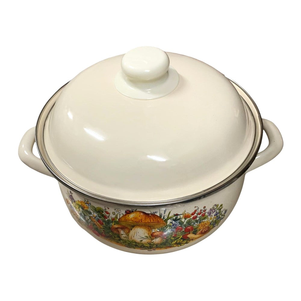 Oala din otel emailat ,cu capac, 3.5 Litri