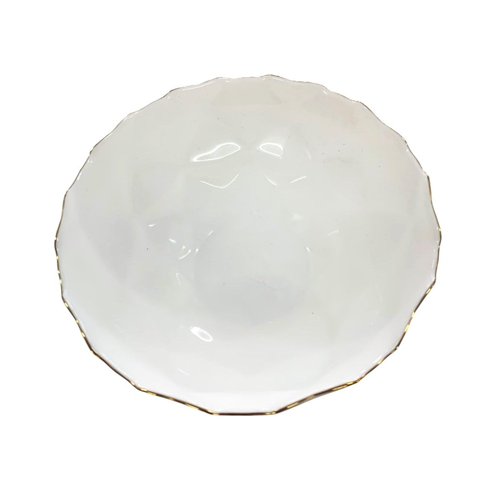 Bol opal cu margine aurie , model Hexagonal , 15 cm