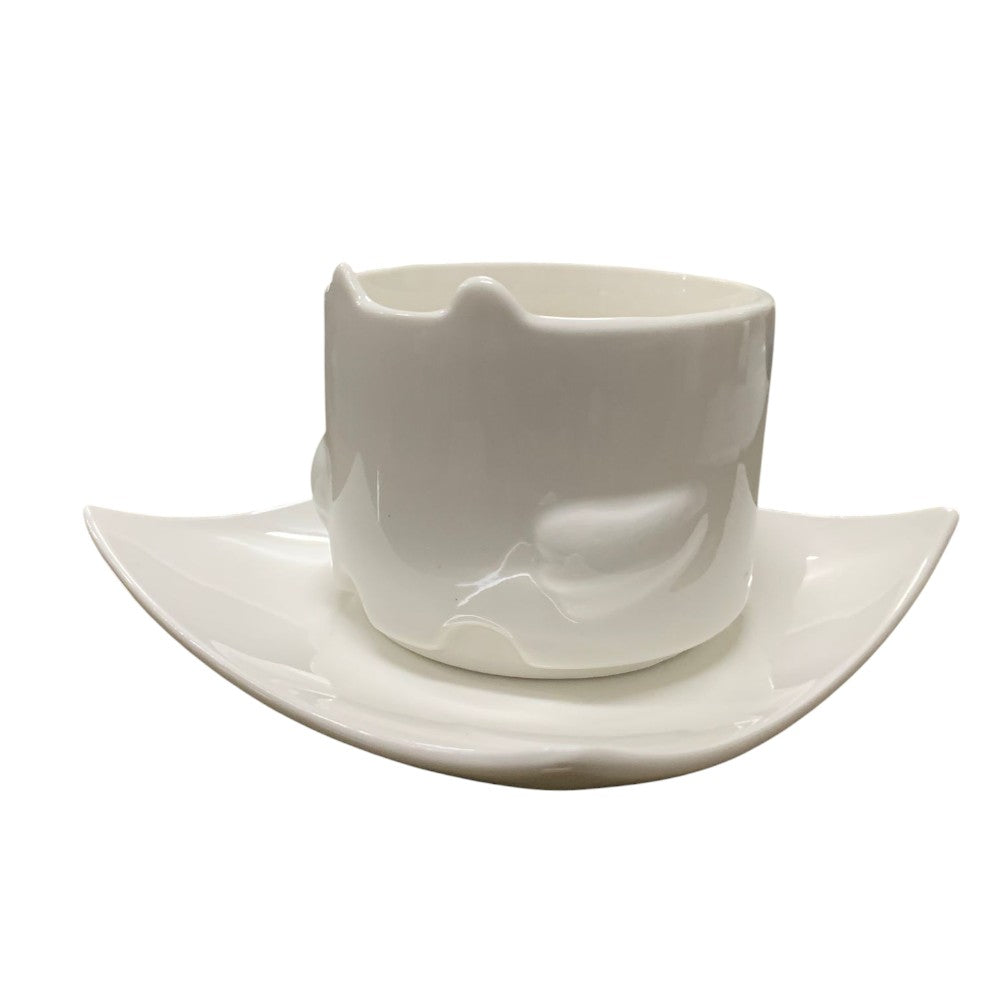 Set 6 cesti cu farfurioare , model 3D pisica , Portelan , 200 ml