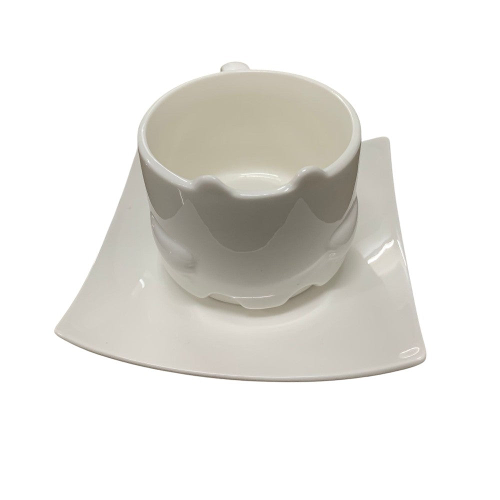 Set 6 cesti cu farfurioare , model 3D pisica , Portelan , 200 ml