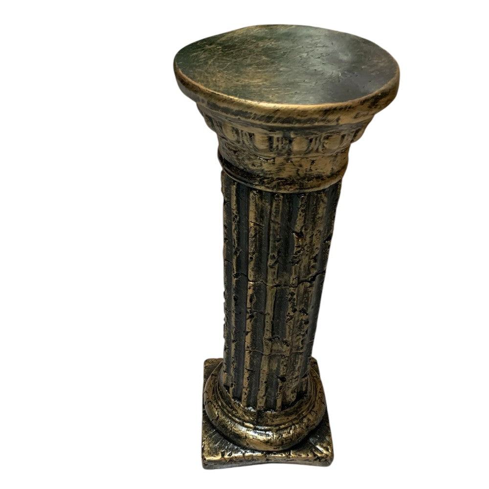 Coloana Greceasca, ceramica dura , 60 cm ,alb-auriu/ negru- aramiu