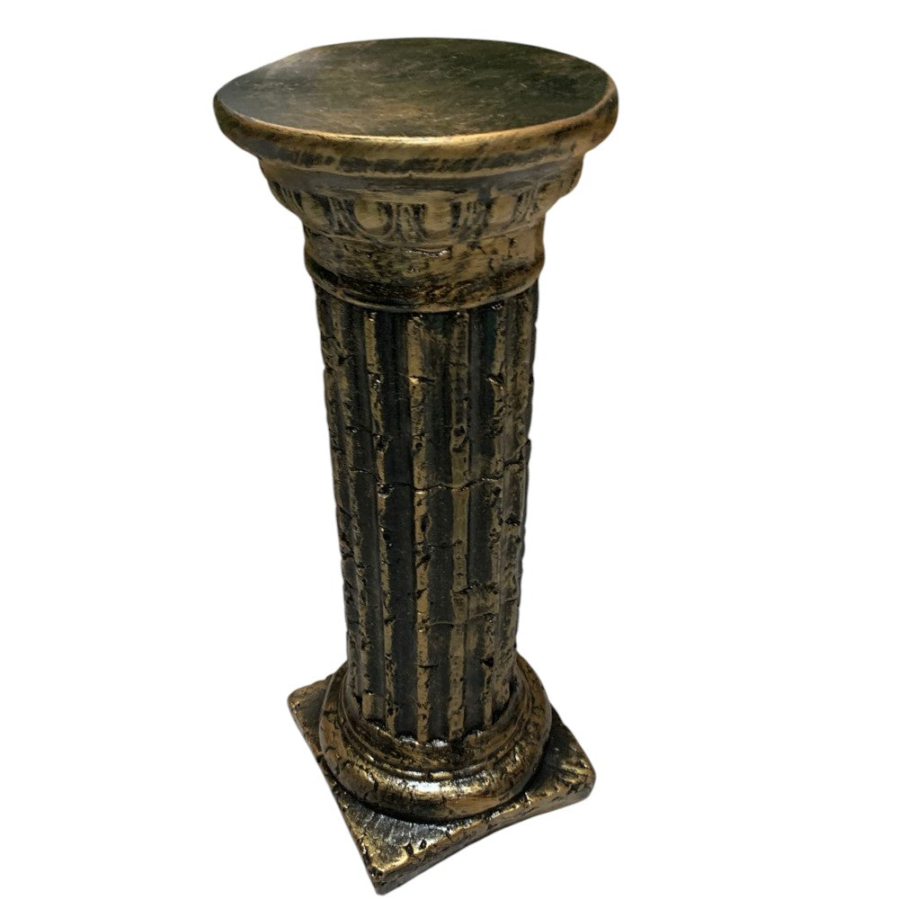 Coloana Greceasca, ceramica dura , 60 cm ,alb-auriu/ negru- aramiu