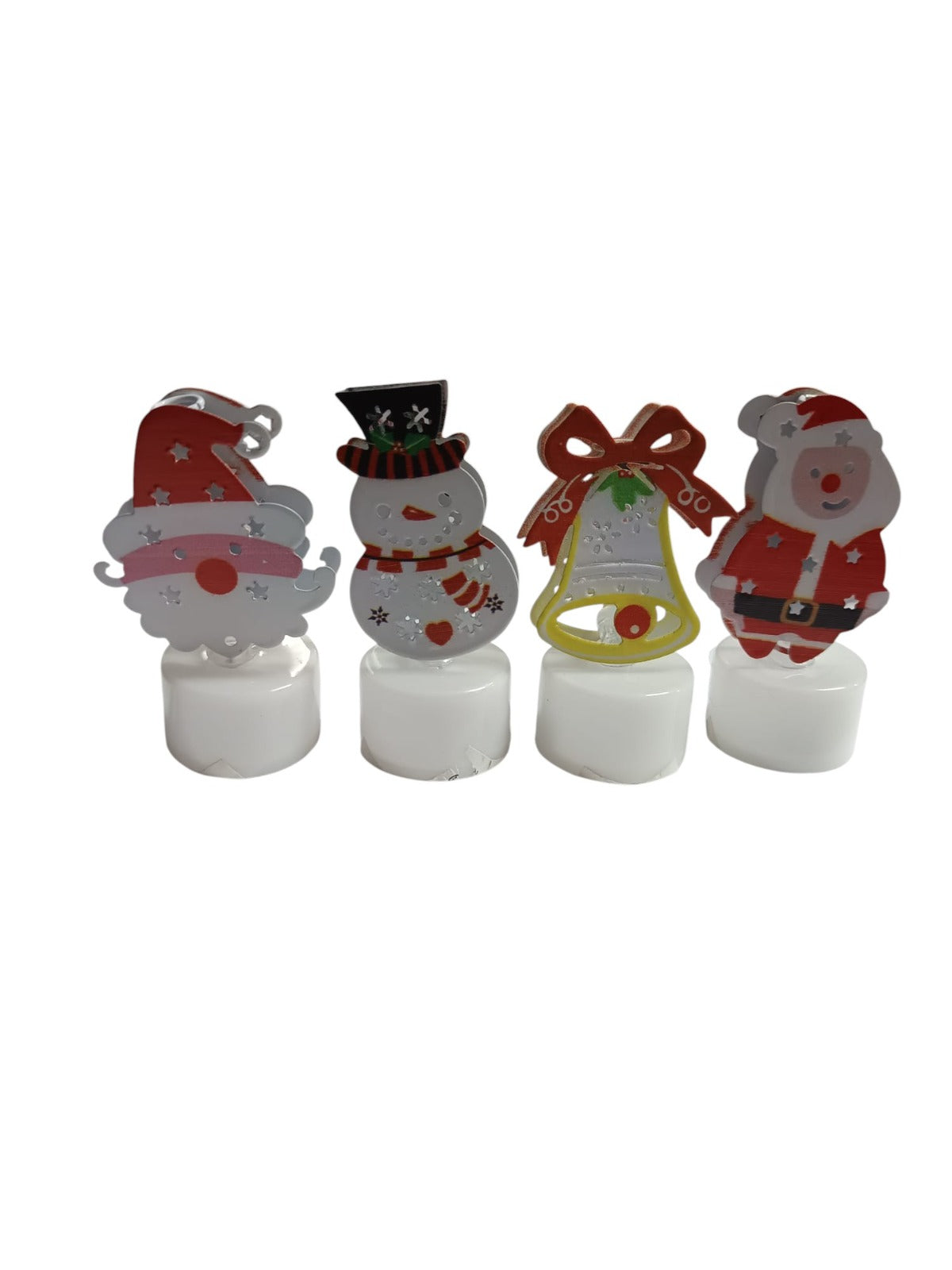 Set 4 Decoratiuni luminoase de Craciun, 8 cm,diverse modele