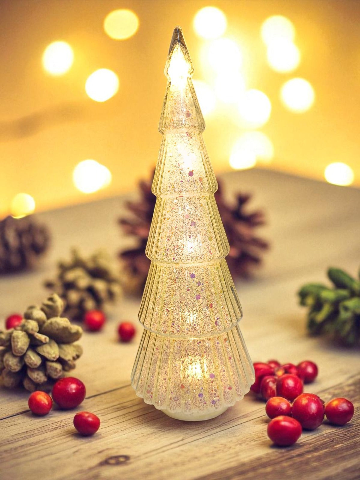 Figurina Brad Luminos de Craciun, 23 cm