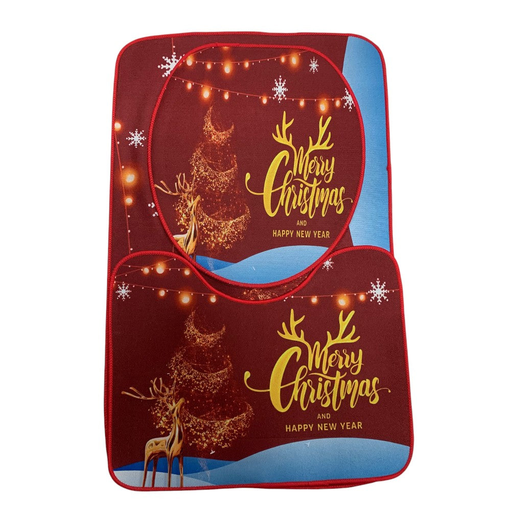 Set 3 covorase baie , antiderapante, Model Craciun