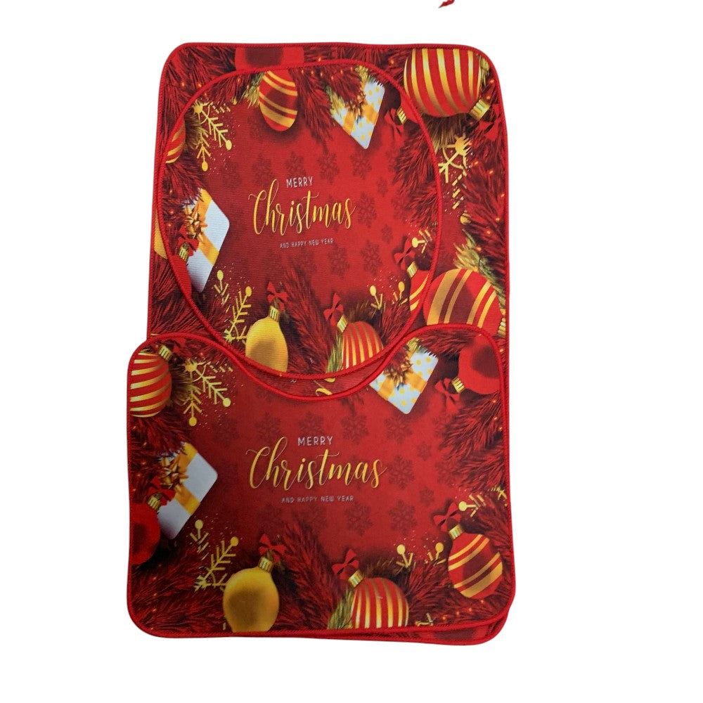 Set 3 covorase baie , antiderapante, Model Craciun