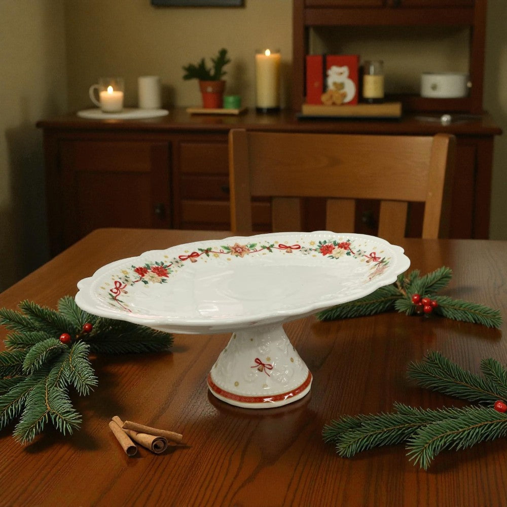 Platou / Fructiera cu picior,ceramica , model Festiv