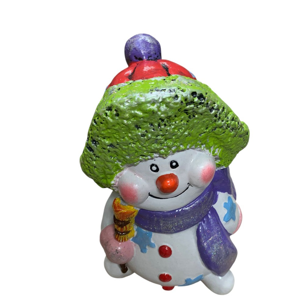 Figurina / Decoratiune Om de zapada,pictata manual,rasina,27 cm