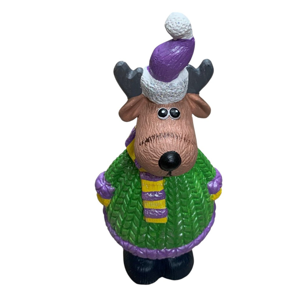 Figurina/Decoratiune Ren, pictata manual, rasina, 32 cm