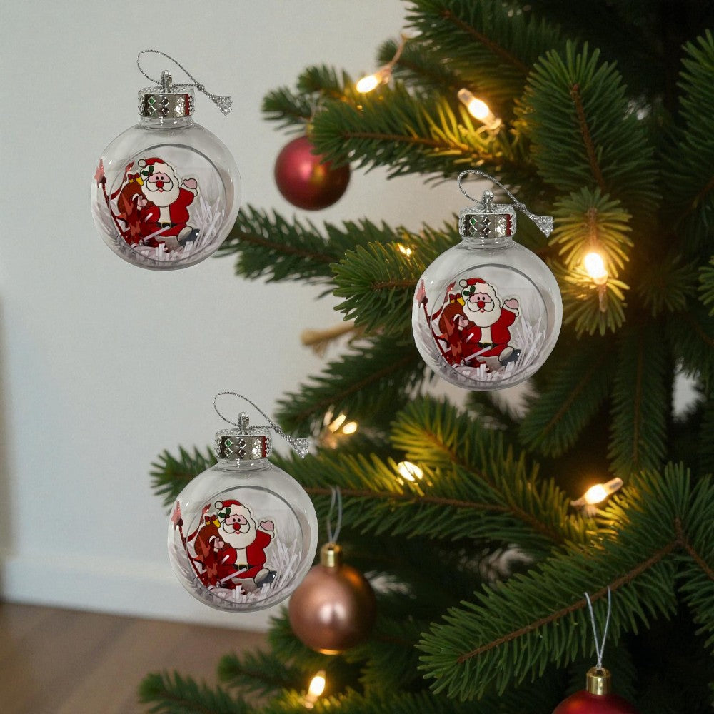 Glob pentru brad , model Mos Craciun , sticla , 6 cm