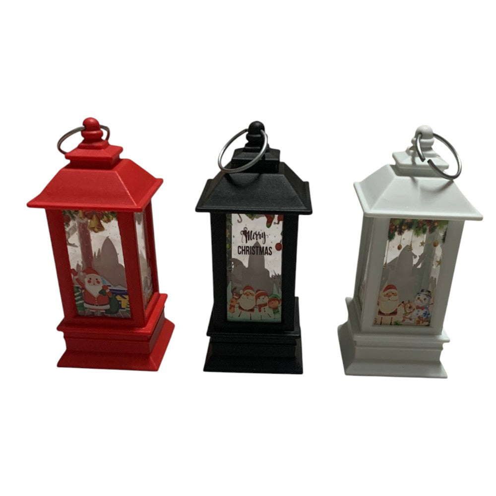 Set 3 mini Felinare Craciun LED color,6 cm