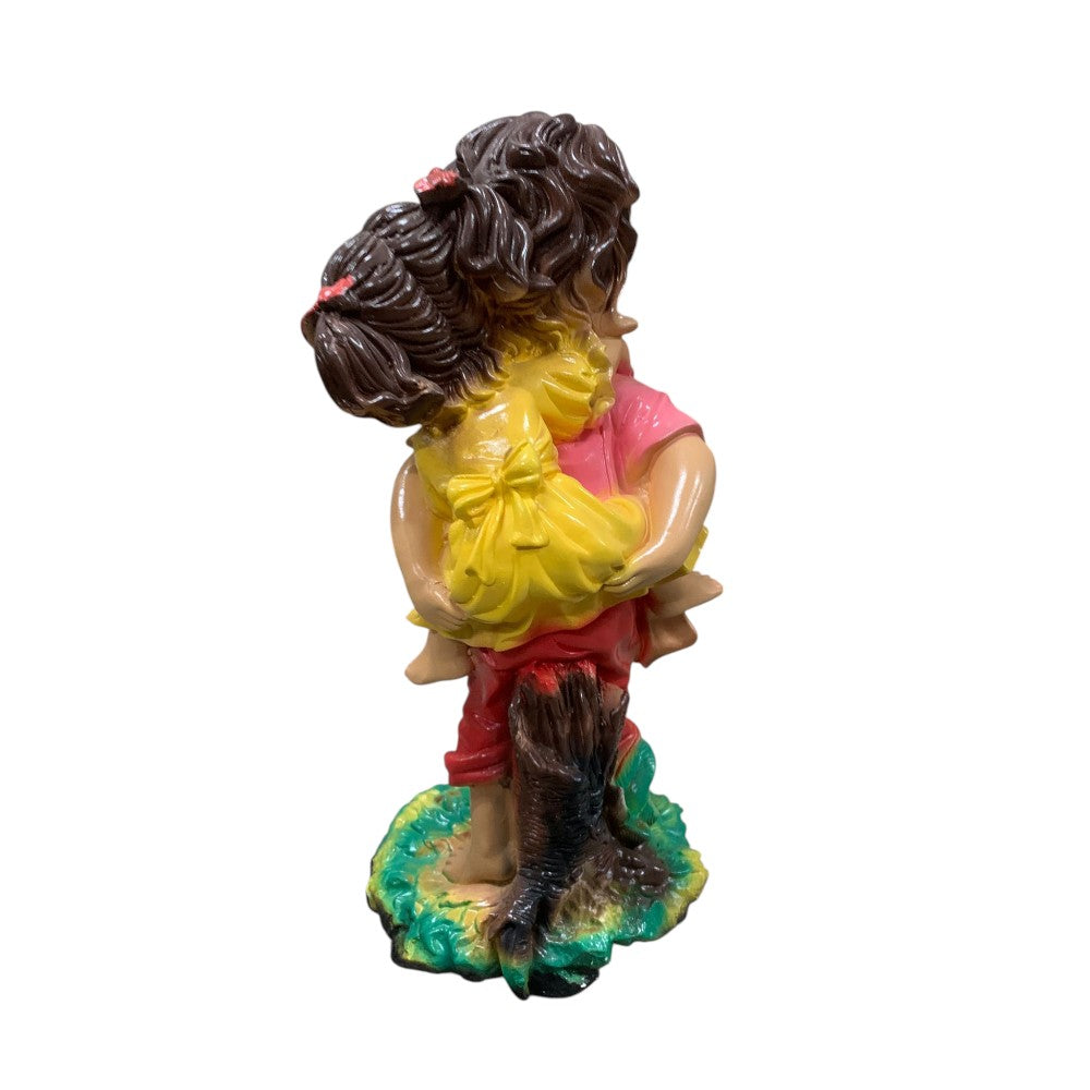 Figurina de gradina Baiat si fata, multicolor, ceramica, 50 cm