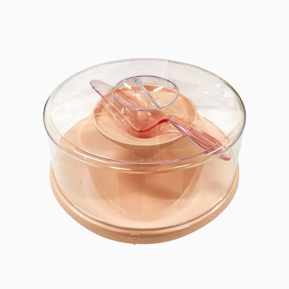 Platou pentru Tort cu picior,Capac si Paleta incluse ,30 cm,plastic