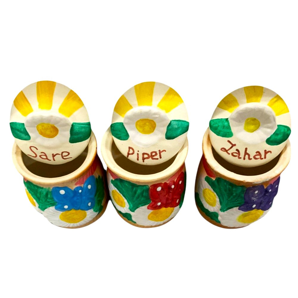 Set 3 Recipiente Lut , pictate manual , 13 cm