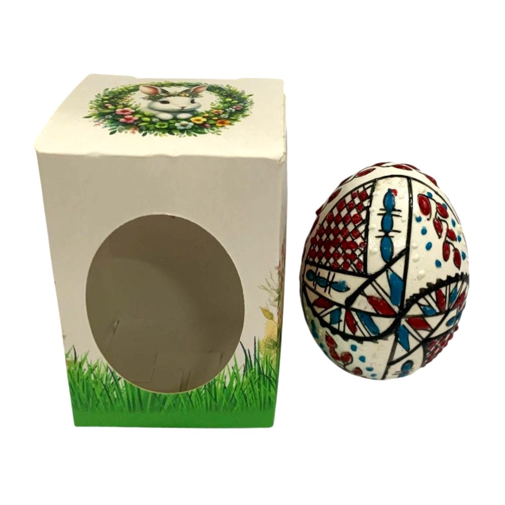 Ou natural incondeiat cu ceara, tehnica traditionala,model unicat, 6,8x4, 5 cm