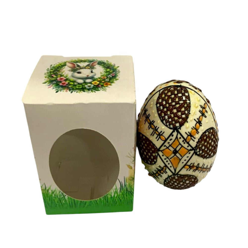 Ou natural incondeiat cu ceara, tehnica traditionala,model unicat, 6,8x4, 5 cm