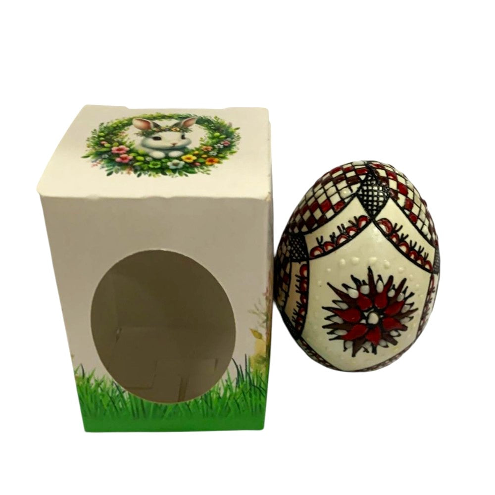 Ou natural incondeiat cu ceara, tehnica traditionala,model unicat, 6,8x4, 5 cm