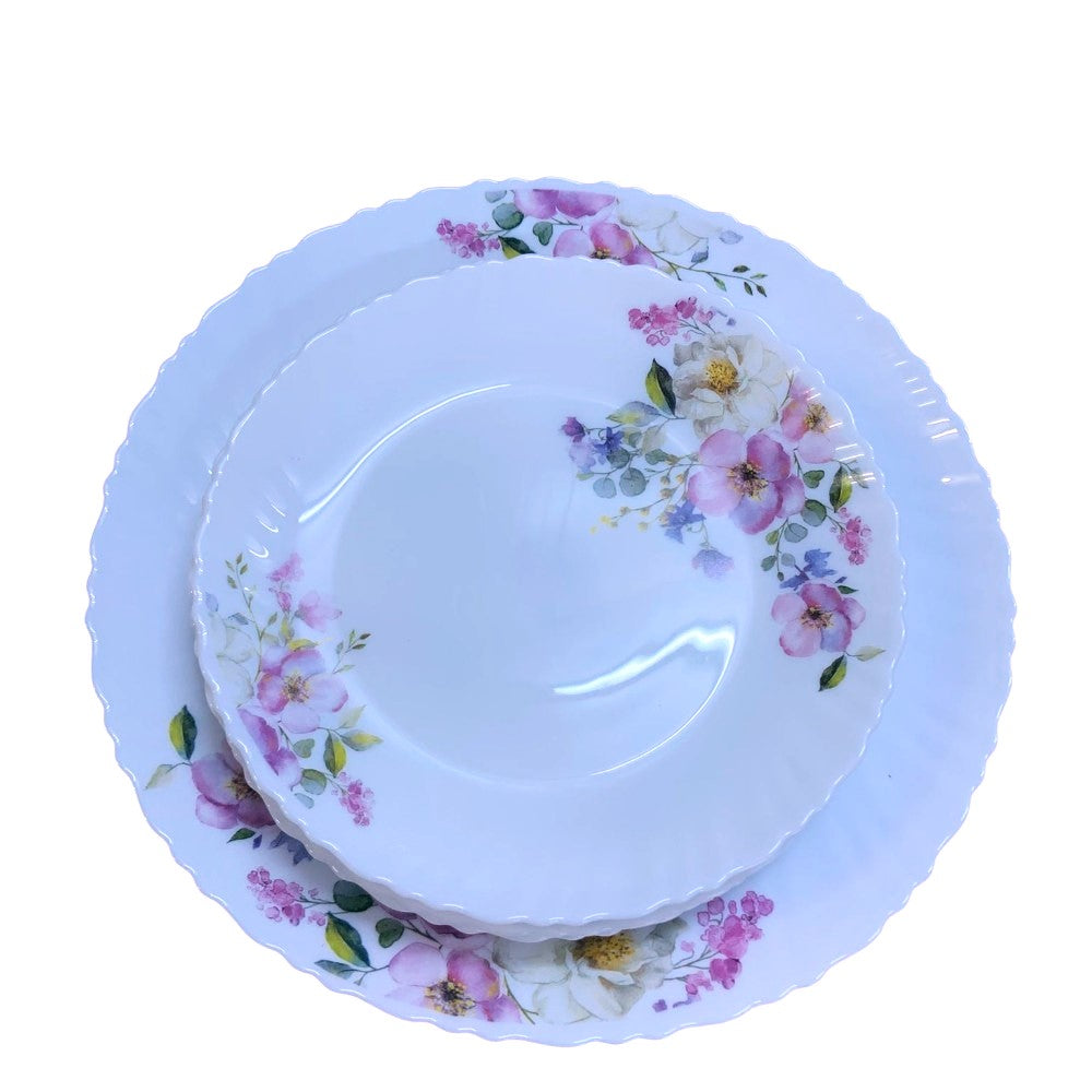 Set de tort 7 piese, Platou cu 6 farfurii desert din ceramica 26/19 CM