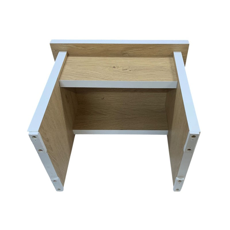 Taburet/ scaunel mic pentru hol sau suport picioare, 32.5x24x28 cm,PAL, Stejar cu Alb