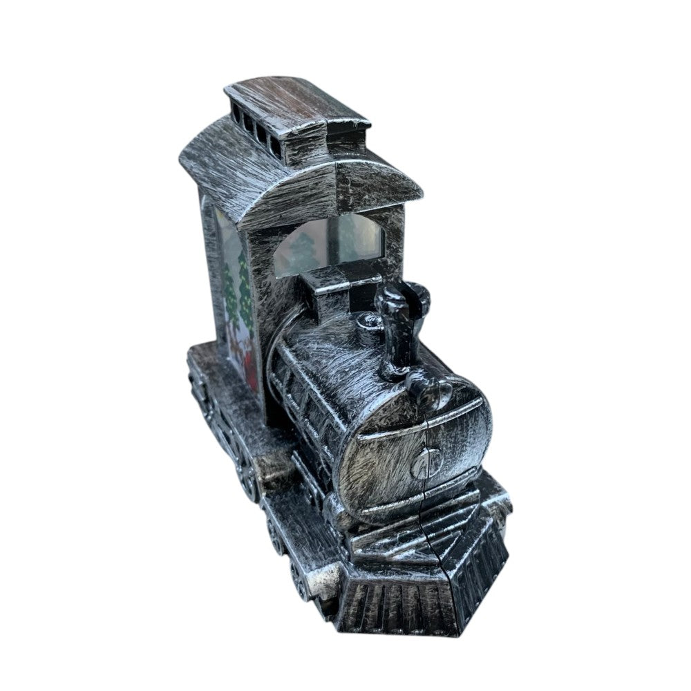 Ornament de Craciun cu tren luminos LED, 13x13x7cm