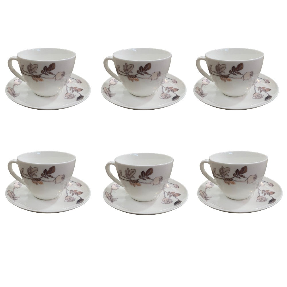 Set cafea, Opal, 12 piese, 6 cesti - 200 ml + 6 farfurii