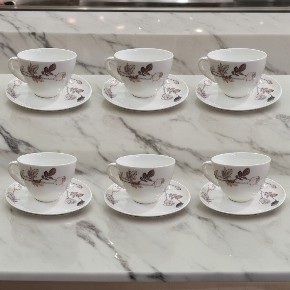 Set cafea, Opal, 12 piese, 6 cesti - 200 ml + 6 farfurii