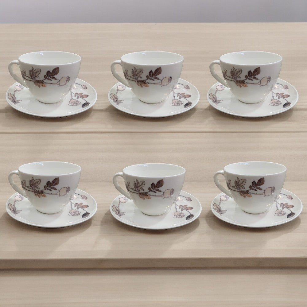Set cafea, Opal, 12 piese, 6 cesti - 200 ml + 6 farfurii