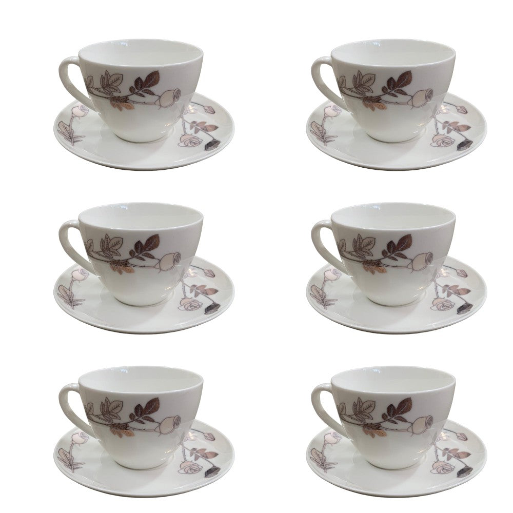 Set cafea, Opal, 12 piese, 6 cesti - 200 ml + 6 farfurii