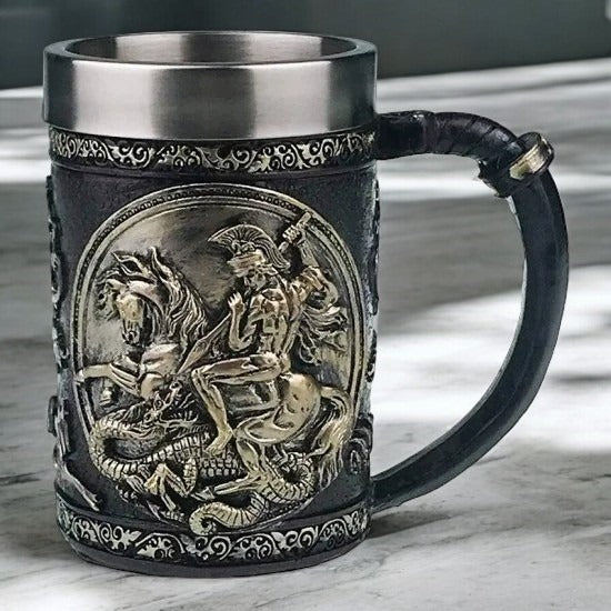 Halba Medievala din Rasina si Inox , cu Pereti Dubli , 500 ml