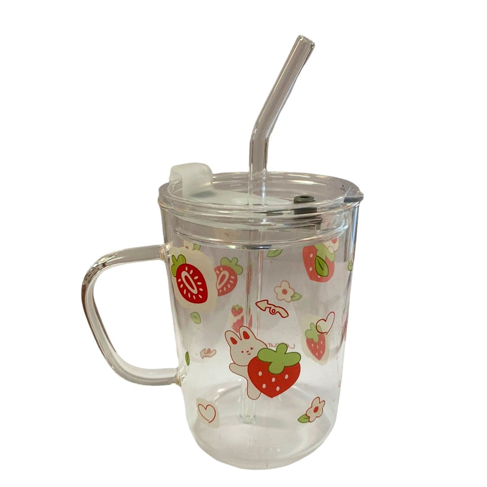 Cana cu Maner si Pai din sticla , Inchidere Ermetica , 350 ml