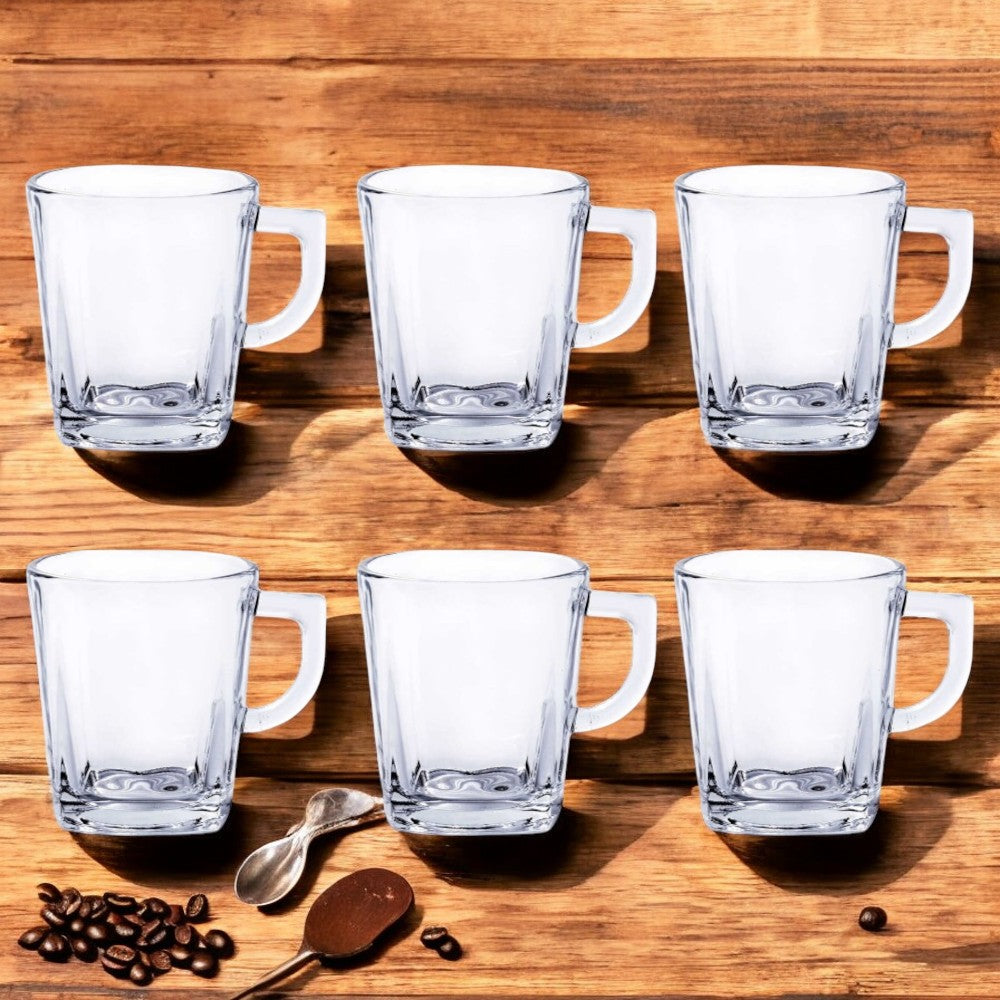 Set 6 cani, Sticla Transparenta,Noel , 260ML