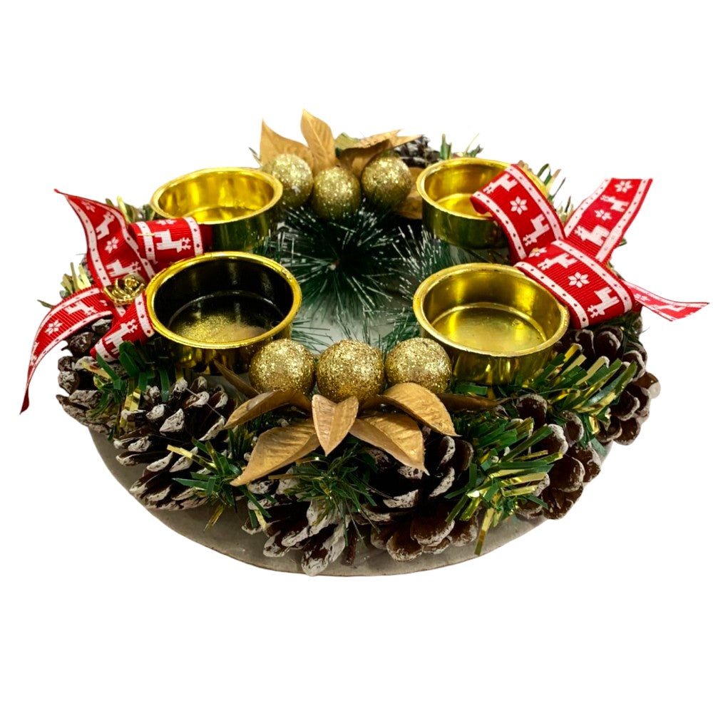 Aranjament pentru Masa de Craciun cu suporti de Lumanare , 20cm