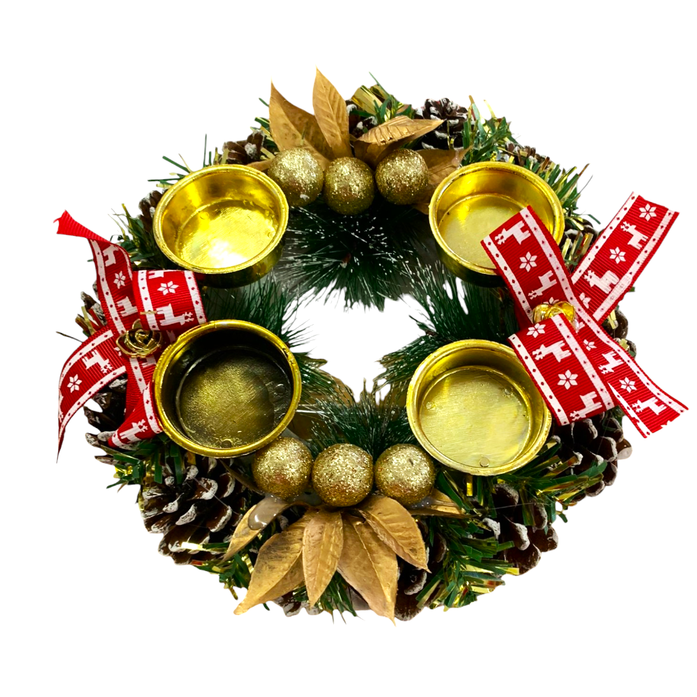 Aranjament pentru Masa de Craciun cu suporti de Lumanare , 20cm