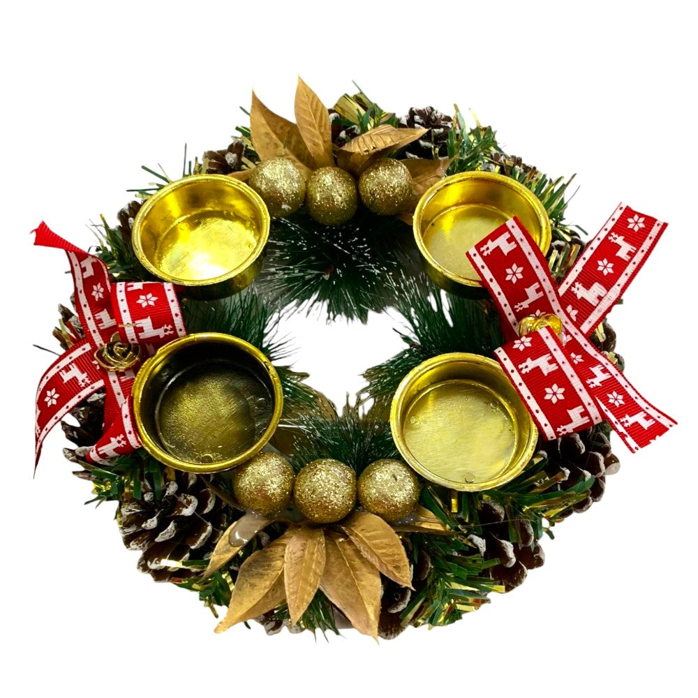 Aranjament pentru Masa de Craciun cu suporti de Lumanare , 20cm