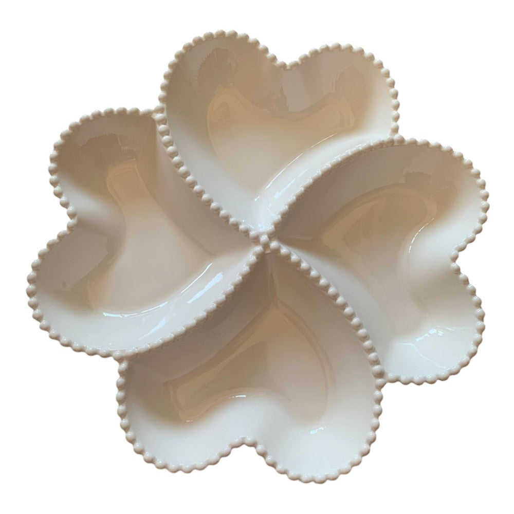 Platou compartimentat din Ceramica, Alb