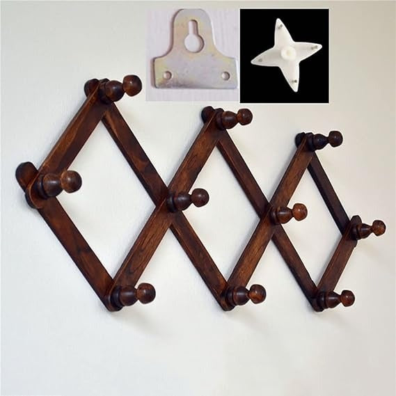 Cuier Extensibil din Lemn cu 10 Carlige, 32 cm