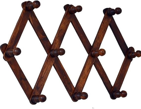 Cuier Extensibil din Lemn cu 10 Carlige, 32 cm