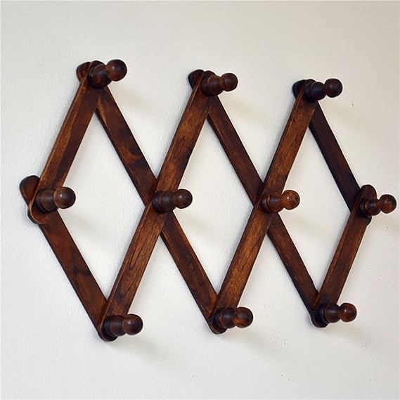 Cuier Extensibil din Lemn cu 10 Carlige, 32 cm