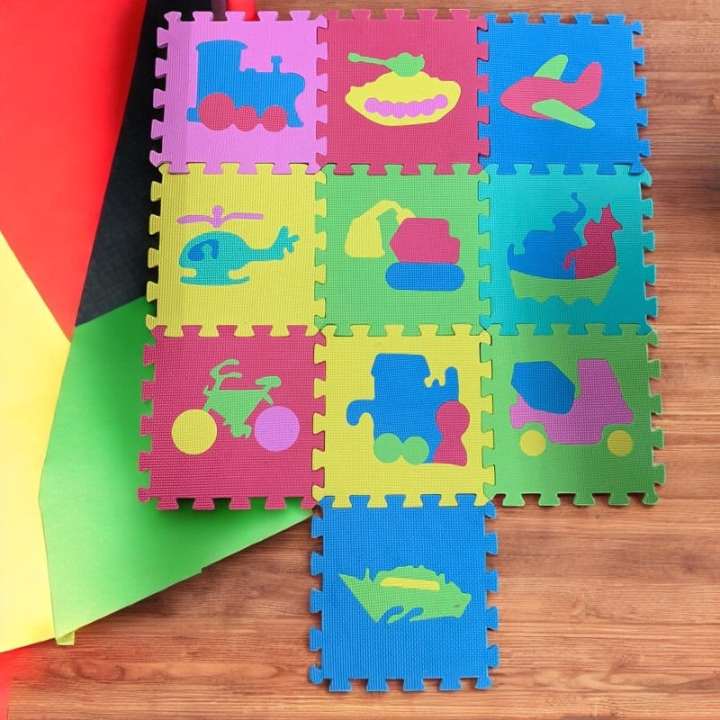 Covor Puzzle pentru Copii, 10 piese