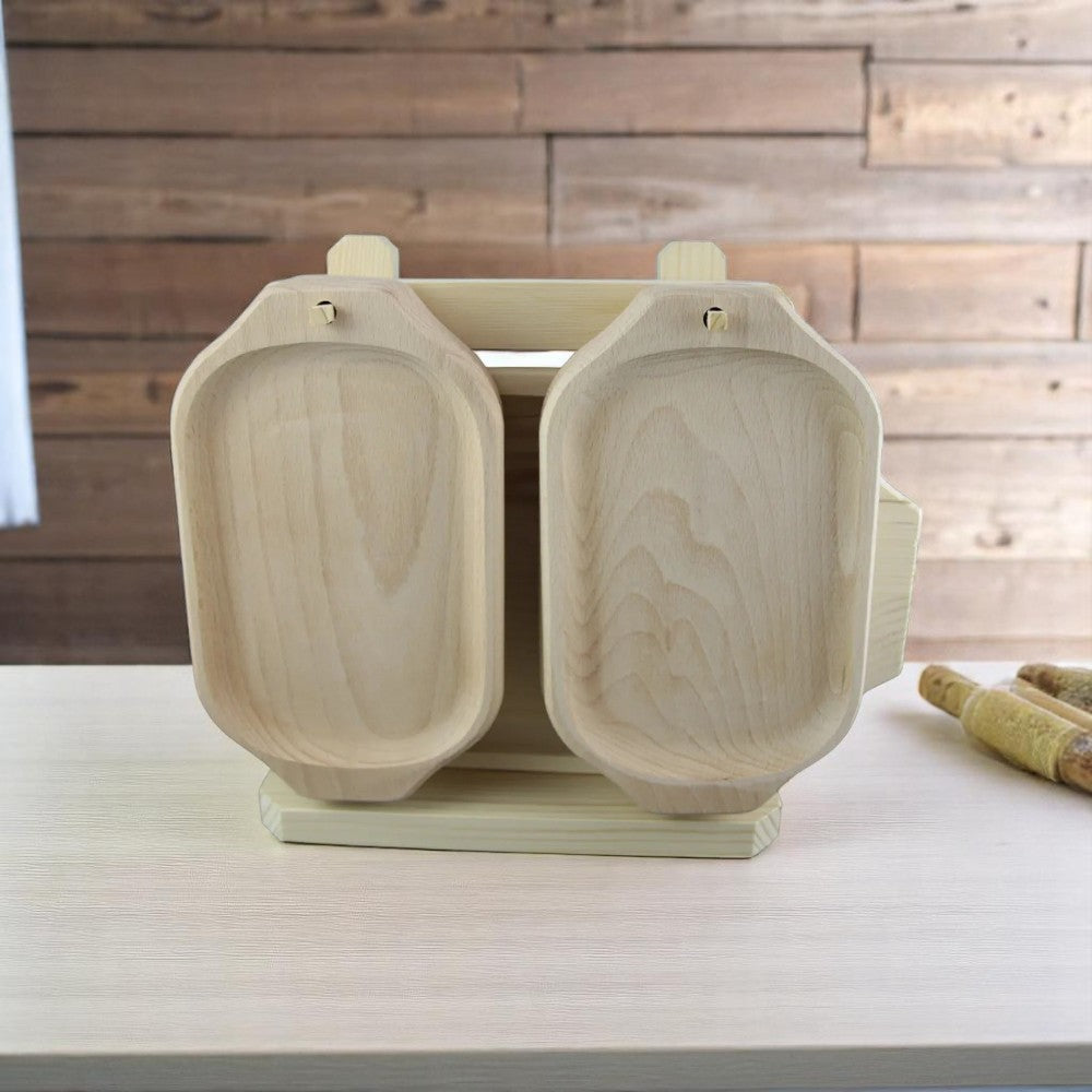 Set 7 Platouri dreptunghiulare pe suport de lemn