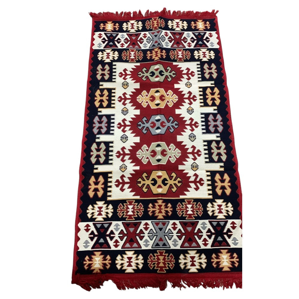 Covor floral, cu doua fete, dimensiunea 80x150cm , bumbac