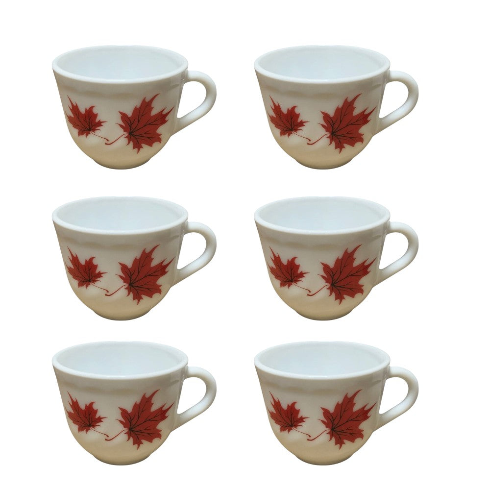 Set 6 cesti pentru Cafea sau Ceai, Opal, model florat Trandafiri /Artar , 200 ml