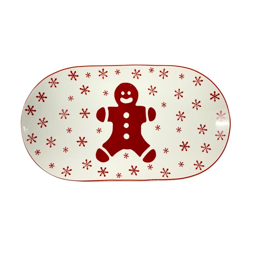 Platou Servire din Ceramica, Model Ren / Om de Zapada / Turta Dulce