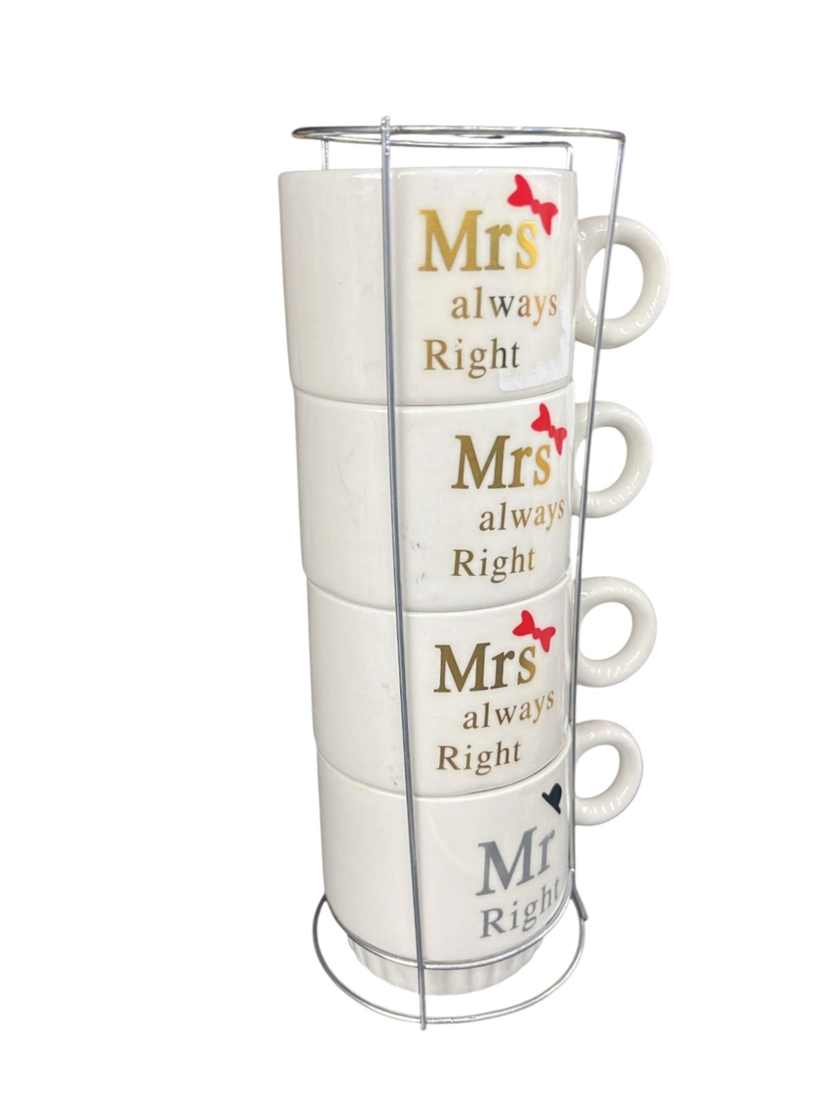 Set 4 cesti din Ceramica cu suport metalic, 220 ml , diverse modele