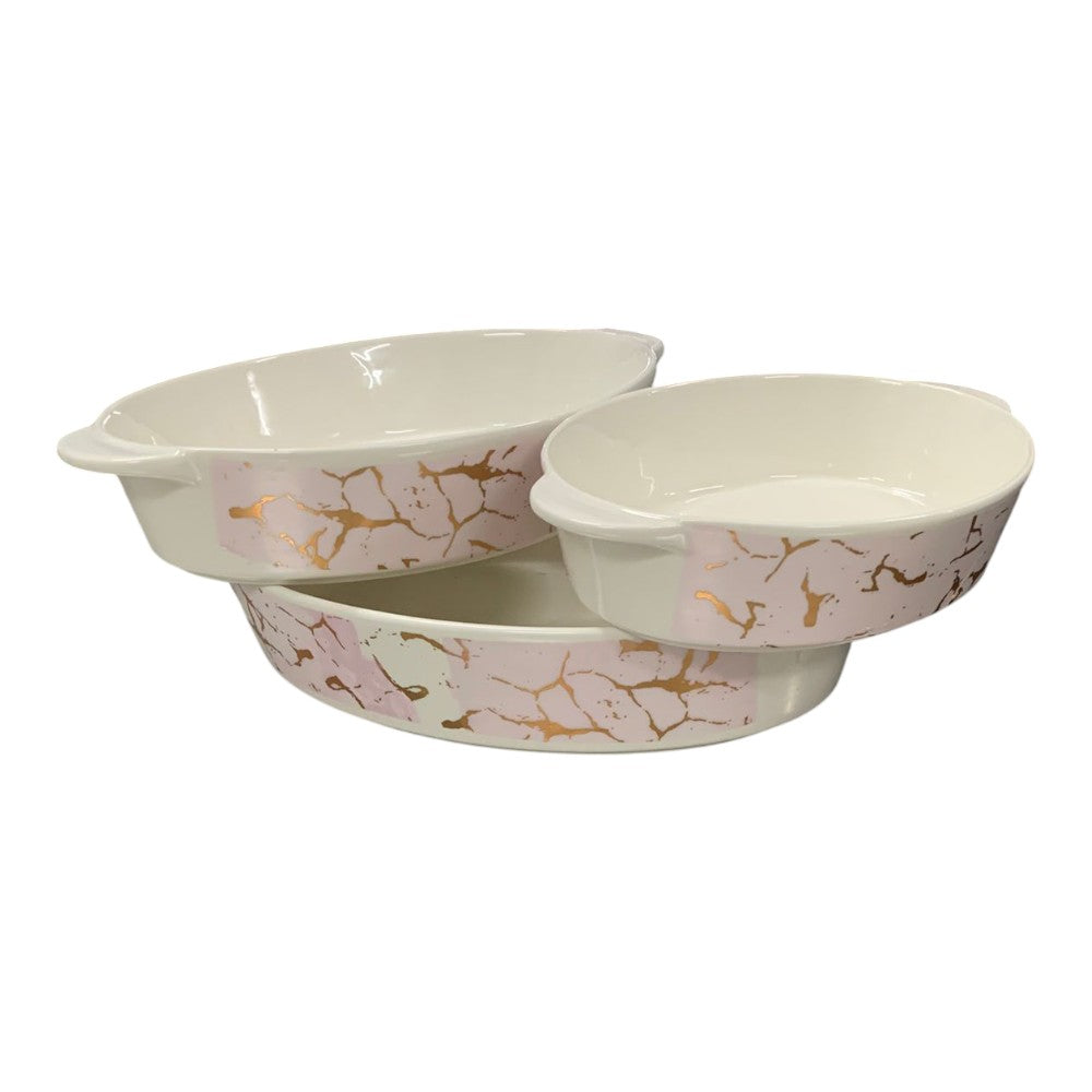Set 3 Tavi ceramica cu manere, Model Floral
