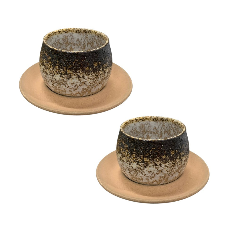 Set cescuta si farfurie ceramica in stil japonez, 80 ml