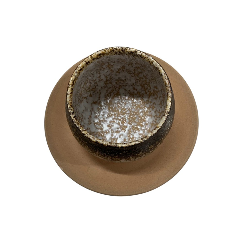 Set cescuta si farfurie ceramica in stil japonez, 80 ml