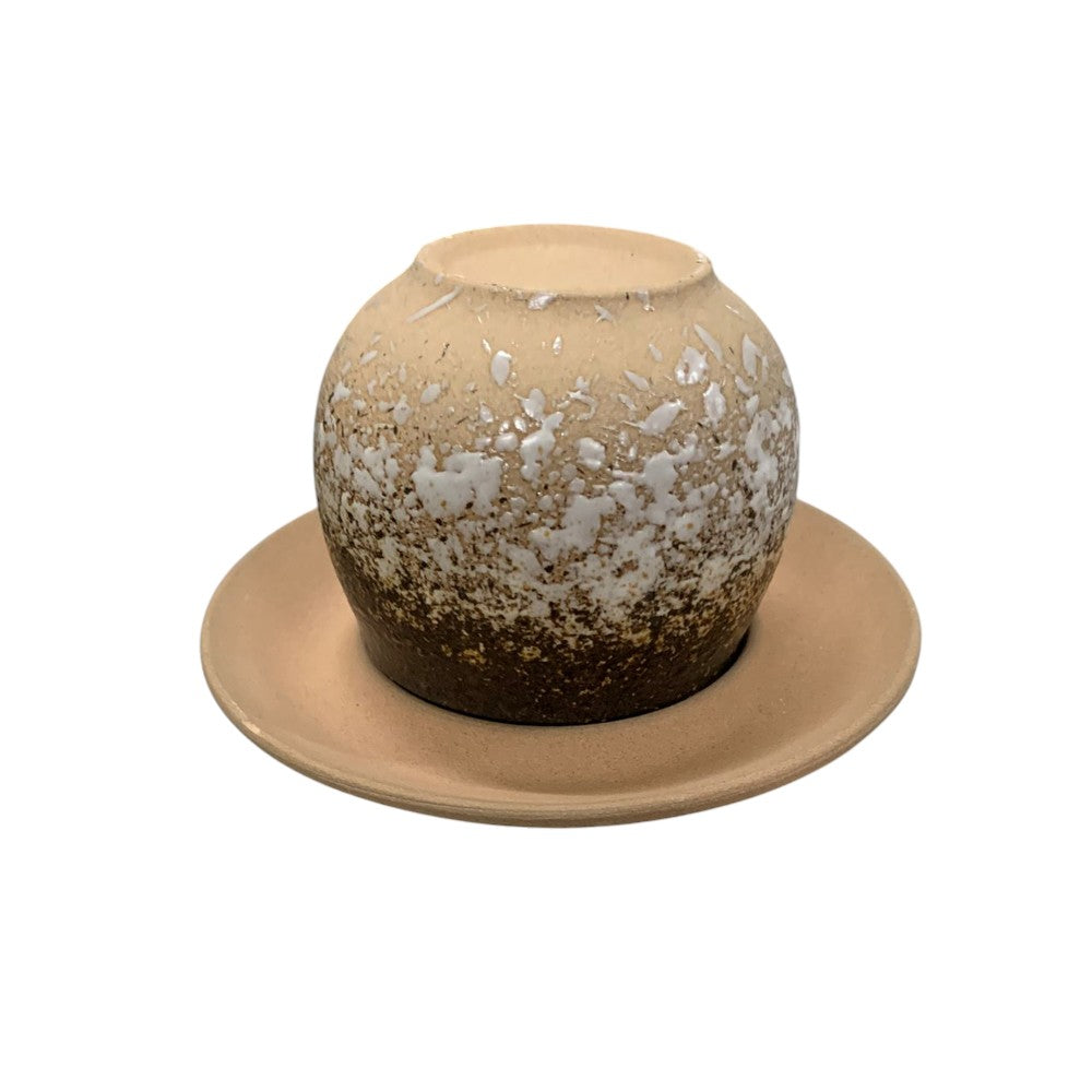 Set cescuta si farfurie ceramica in stil japonez, 80 ml