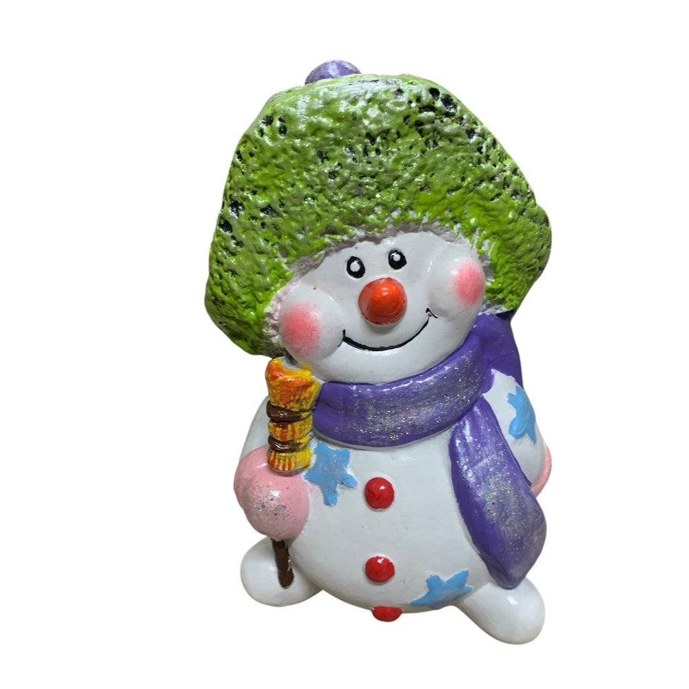 Figurina / Decoratiune Om de zapada,pictata manual,rasina,27 cm